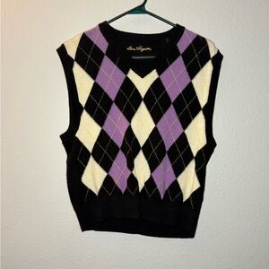 Hogan V-Neck Sweater Black and Purple